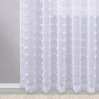 Koufall Extra Long 108 Inch Curtains For Living Room 2 Panels Window Drapes Boho Pom Pom Pattern Design Back Tab Semi Sheer Light Filtering Curtain For Bedroom,White,52X108 In Length