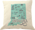 Drupsco 18X18 Indiana Pillow Cover - Indiana Throw Pillow Case, Indiana Decor Pillow