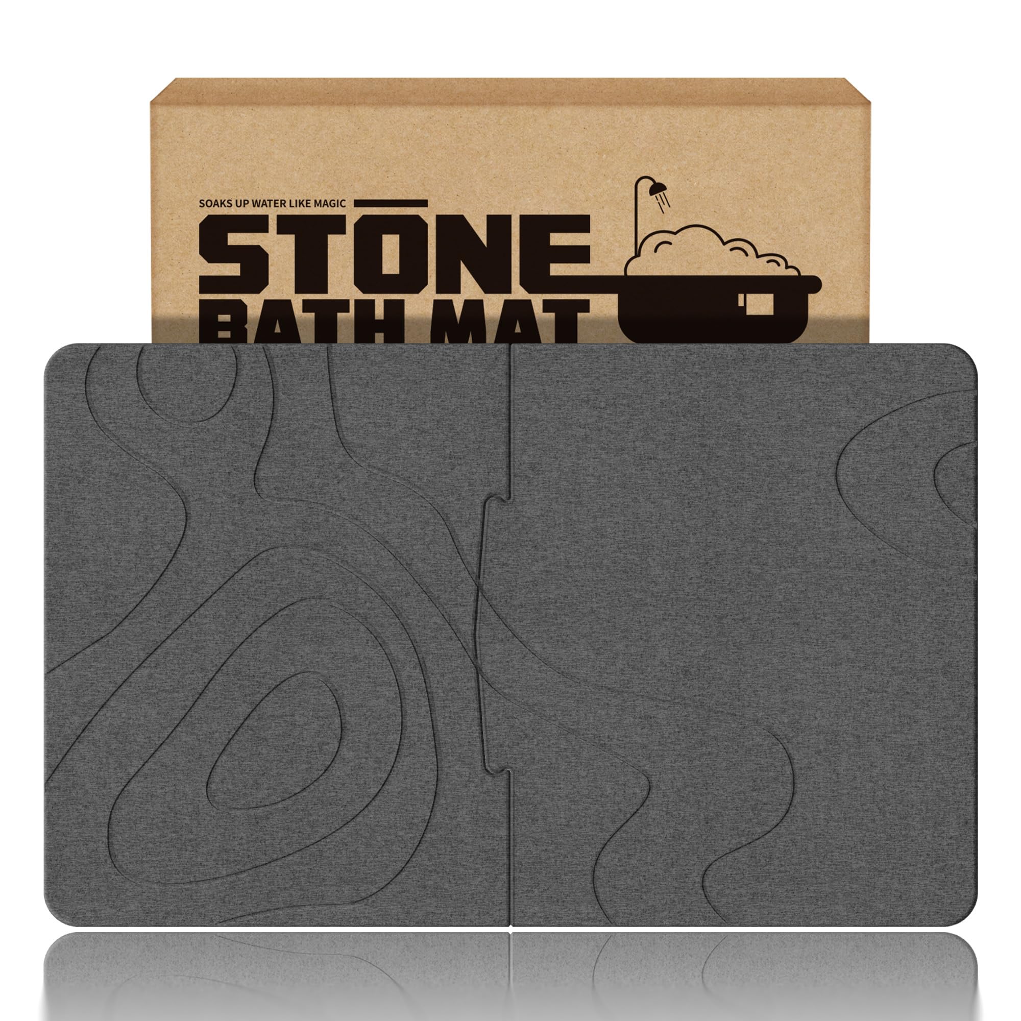 Farest 32 * 20 Stone Bath Mat Extra Large Diatomaceous Earth Non-Slip Shower Mat Quick Drying Diatomite Bath Stone Mats for Bath