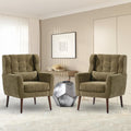 Cinkehome Accent Chairs Set Of 2 For Living Room, Chenille Upholstered Mordern Armchair, Comfy Soft Lounge Reading Arm Chair In
