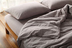 F.Y.Dreams 100% Washed Cotton Duvet Cover For Weighted Blanket 48X72 Inches With 8 Ties, Zipper On Long Side/Purple Bean Paste/J