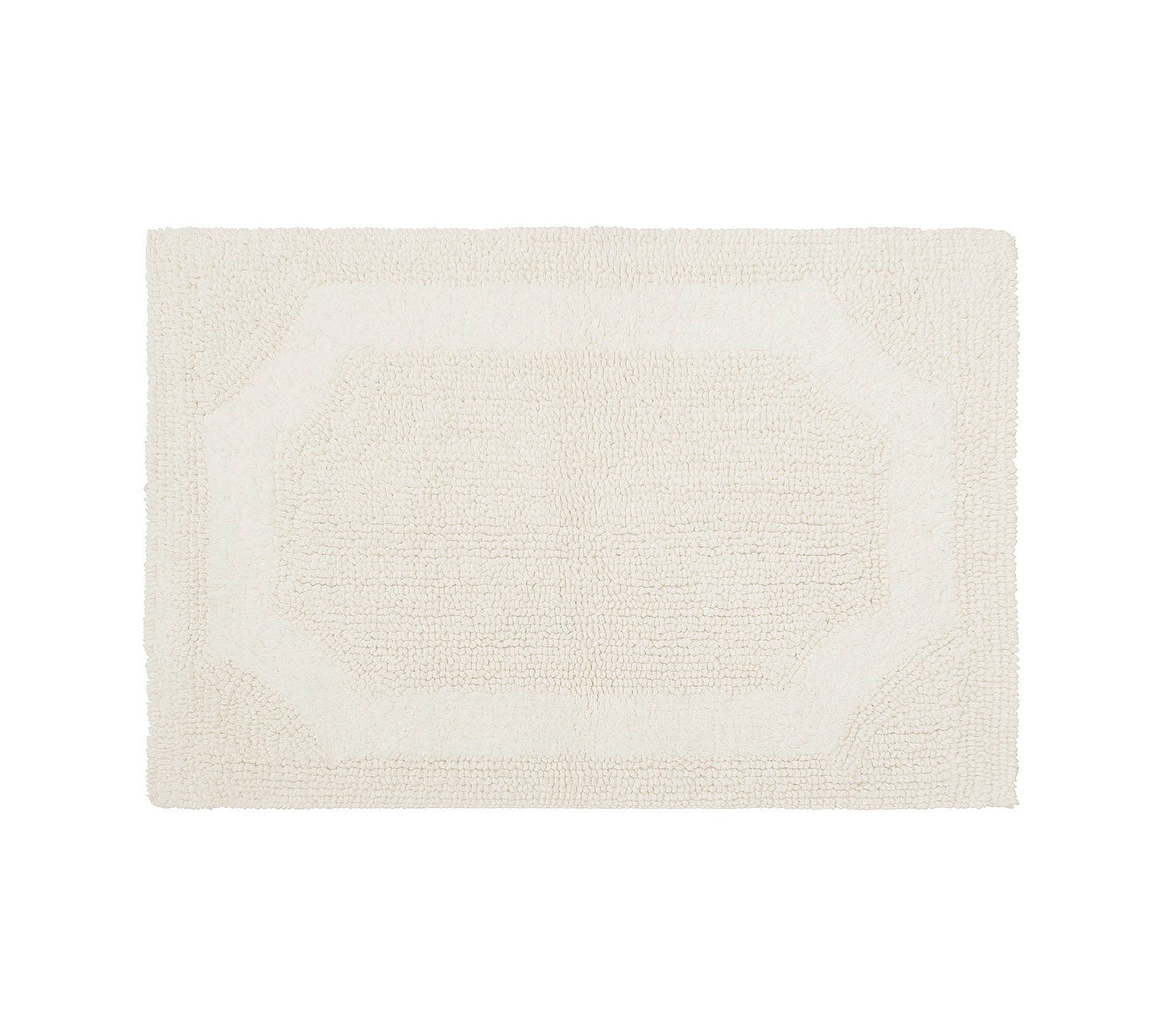 Laura Ashley Reversible Cotton 21 x 34 in. Bath Mat, Ivory