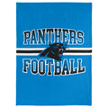 Foco Nfl Micro Raschel Plush Throw Blanket, Stripe Logo 45 X 60, Carolina Panthers