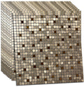 XUANINY 10-Piece Peel and Stick Backsplash for Kitchen Aluminum 3D Wall Sticker Panel Self-Adhesive Metal Mosaic Tile (11.41x11.