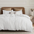 Bedsure White Duvet Cover Queen Size - Soft Double Brushed Duvet Cover For Kids With Zipper Closure, 3 Pieces, Includes 1 Duvet
