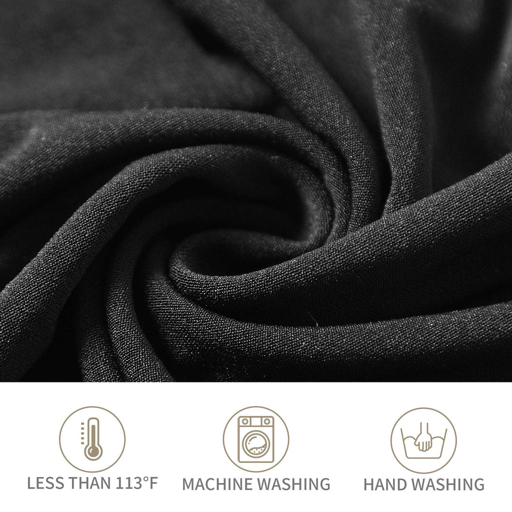 Ascoza 20 Pack Black Spandex Folding Chair Covers In Stretch Washable Fabric For Wedding, Party,Holidays,Celebration And Other Special Events