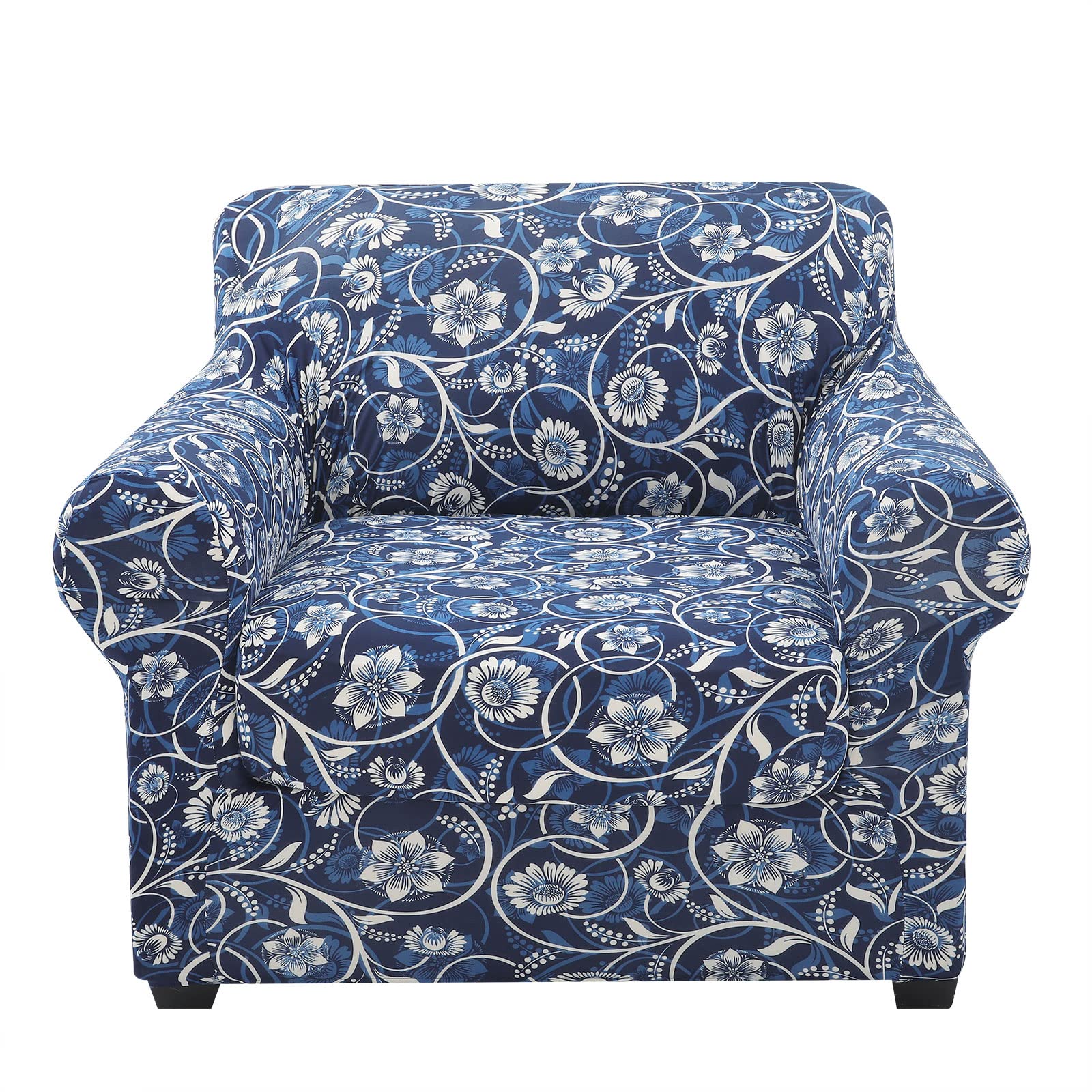 hyha Couch Covers, Chair/Sofa Covers, Floral Pattern, Stretch, Printed, 2 Pieces, Armchair Slipcover, Separate Couch Cushion Sli