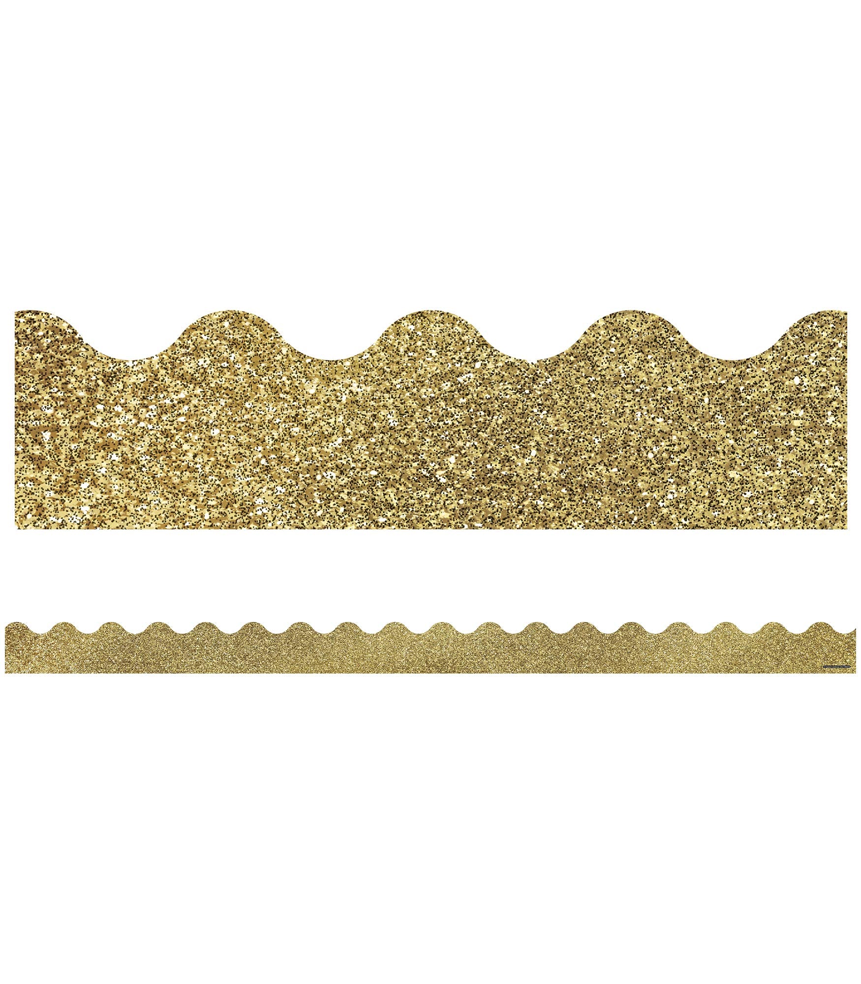 Carson Dellosa Sparkle And Shine Gold Glitter Bulletin Board Borders, 39 Feet Of Scalloped Glitter Classroom Borders For Bulleti