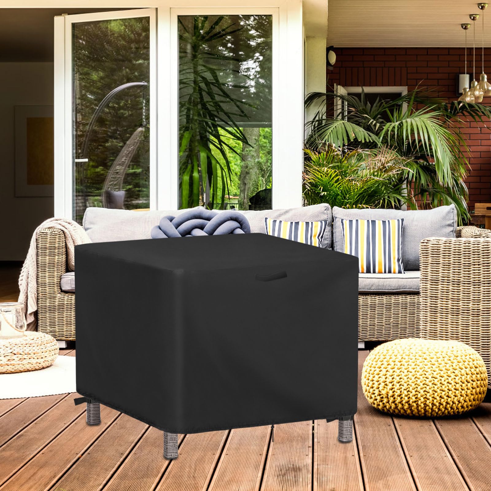 Jungda Outdoor Square Table Cover 40 Inch,Waterproof Patio Square Bistro Coffee Table Covers,Heavy Duty Patio Small Furniture Cover - 40 X 40 X 28 Inch