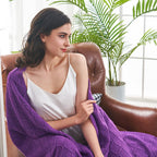 Inhand Valentine'S Day Gifts Throw Blanket Purple For Couch, Soft Living Room Home Decor Knitted Blanket, Outdoor Lightweight Br