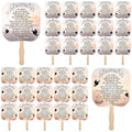 Qeeenar 50 Pcs Christian Church Fans Religious Handheld Fan the Lords Prayer Hand Held Parlor Fans Thick Paper Fans with Wooden