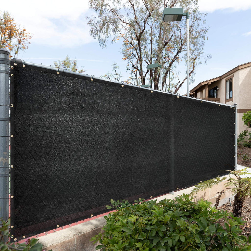 Royal Shade Custom Size 6' X 48' Black Fence Privacy Screen Windscreen Cover Netting Mesh Fabric Cloth - Cable Zip Ties Included