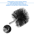 Stanbroil 6 Inch Round Chimney Cleaning Brush With 1/4' Npt Fitting For Insulated Chimneys, Stainless Steel Or Metal Stove Pipe