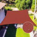 Amagenix Waterproof Sun Shade Sail Canopy 8' X 1 0'Rust Red Shade Sail Breathable Curved 95% Uv Blockage Awning Shelter For Outd