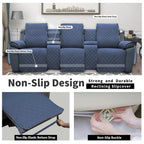 Easy-Going Recliner Sofa Cover With Console, Reversible Couch Cover For Living Room, Split Sofa Cover For Each Seat With Elastic