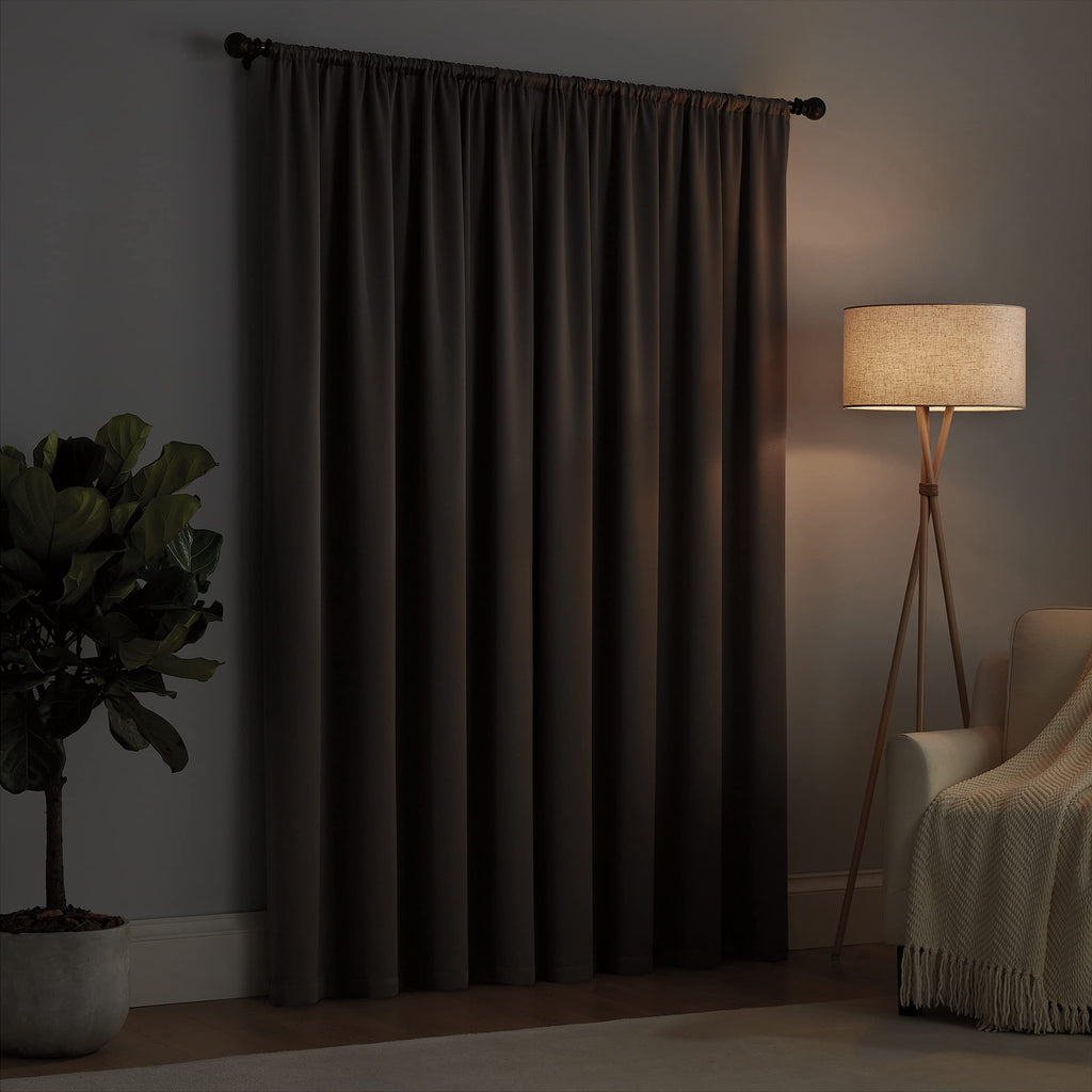 Eclipse Solid Thermapanel Modern Room Darkening Rod Pocket Window Curtain For Bedroom (1 Panel), 54' X 54', Merlot