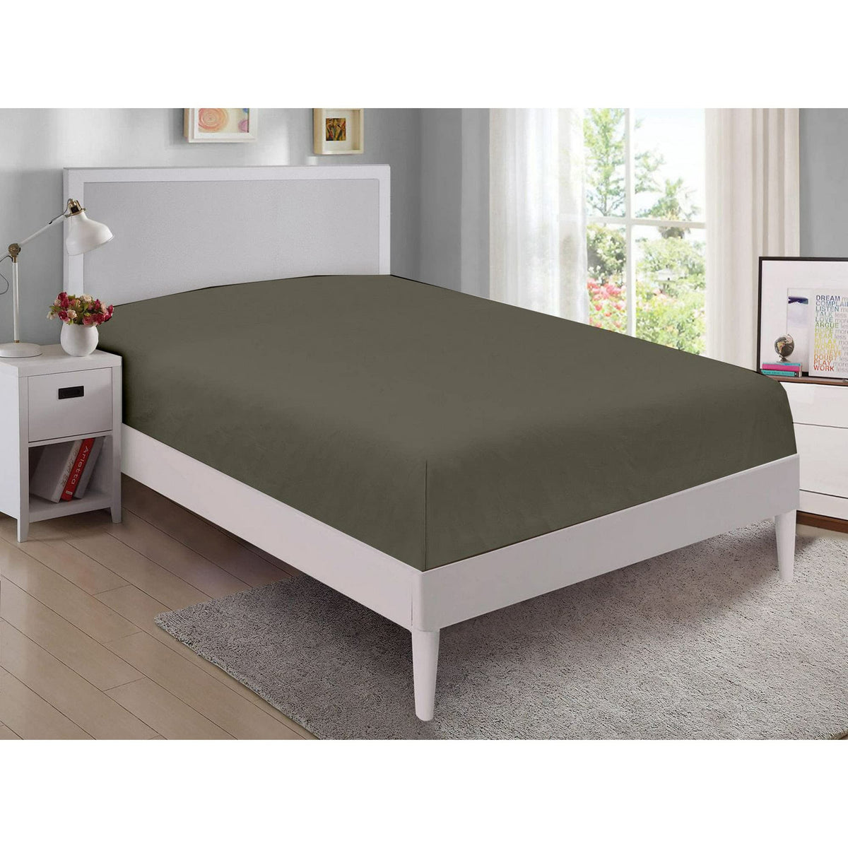 1 Pc Fitted Sheet Only, Brushed Premium Quality Bottom Sheet 16 Inch Extra Deep Pocket, Fitted Sheet Only, Soft Microfiber Fitte