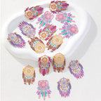 Coligree 16Pcs Colorful Dreamcatcher Charms Multicolor Hollow Dream Catcher Filigree Pendants For Earrings Jewelry Bookmark Hang