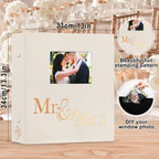 Lanpn Wedding Photo Album 4X6 600 Pocket Photos Slip In, Linen Cover Large Capacity Newlywed Marriage Window Album Hold 600 Hori