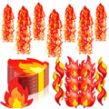 Blueweenly 74 Pcs Fire Party Decorations Include 18 Flame Balloons 6 Fire Paper Hanging Decorations and 50 Flame Napkins for Fir