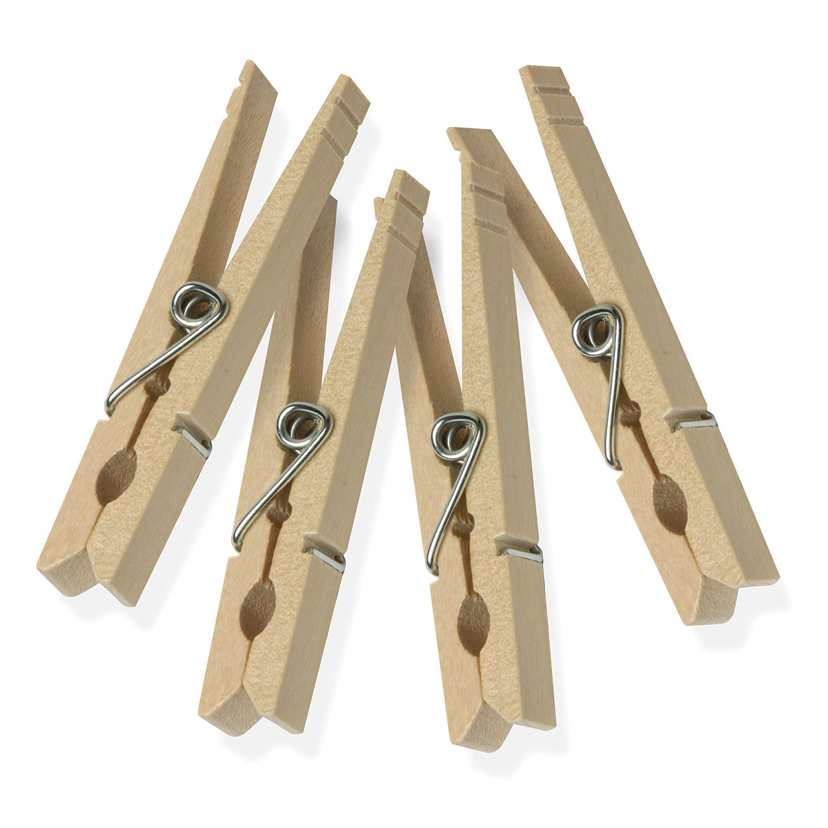 Honey-Can-Do DRY-01375 Wood Clothespins with Spring, 3.3-inches Length,Brown, 2 lbs, 50-Pack