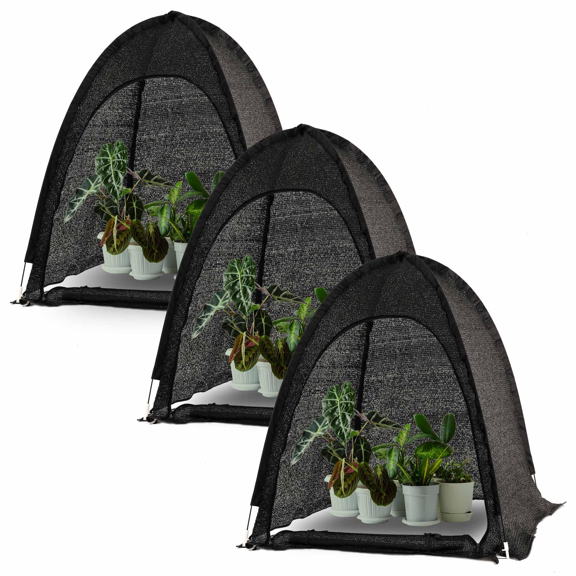 Porayhut Pop Up Sunshade Cloth Pack Of 3,Easy Open Crop Shade Net Uv Resisitant Plant 80% Sunblock Net For Mini Flower Pot With