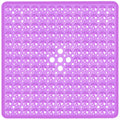 Naoloture Square Shower Bathtub Mat Non Slip for Inside Shower Clear Purple 21x21 Inch, Shower Stall Mats for Bathroom Floor, So