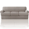 Princedeco T Cushion Sofa Slipcover 4 Pieces Sofa Covers For T Cushion Sofa Soft Couch Cover Sofa Slip Covers Furniture Covers With 3 Individual T Cushion Shape Seat Covers Machine Washable, Taupe