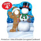 Beistle 49.25' X 37.25' Gingerbread Man & Snowman Christmas Photo Prop With Easel, Backdrop Holiday Decorations, Multicolor