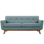Modway Engage Mid-Century Modern Upholstered Fabric Loveseat in Laguna