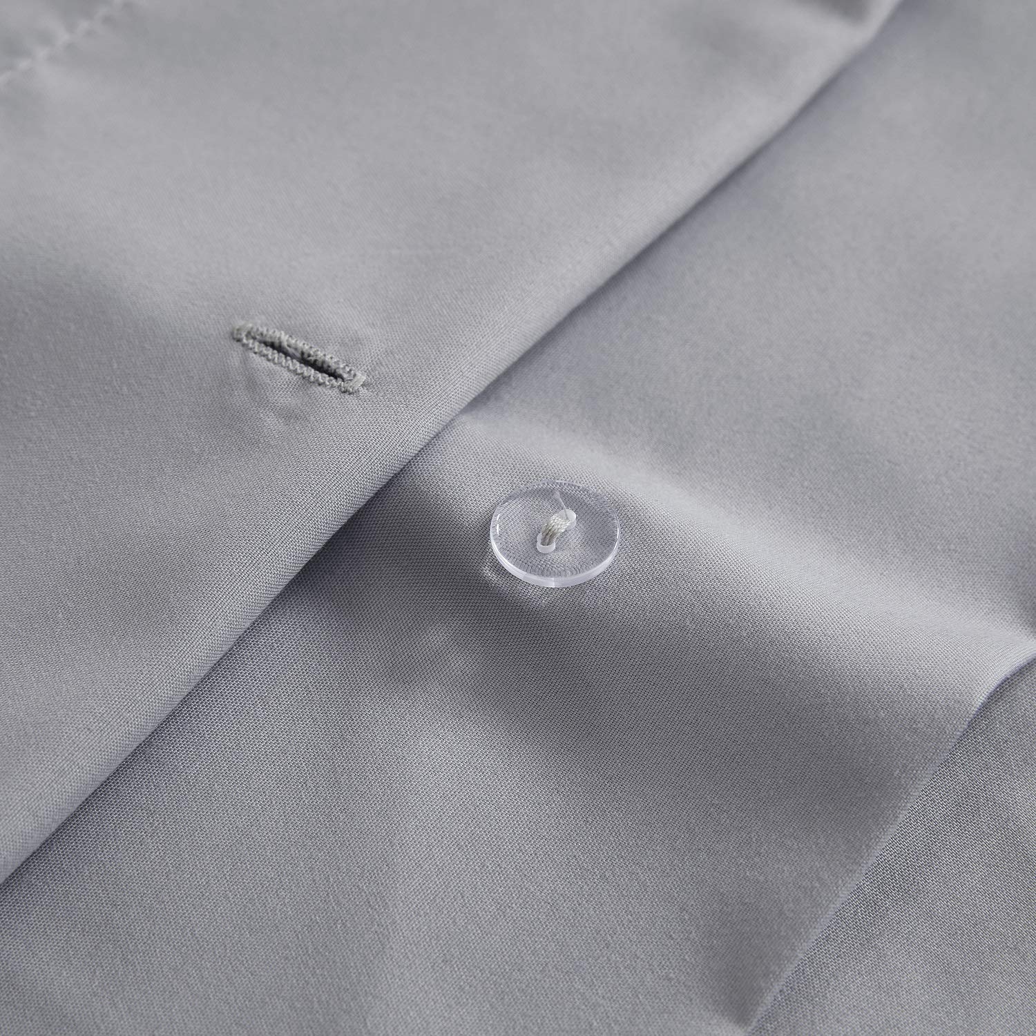 Mellanni Duvet Cover Set - 3 Pc Iconic Collection Bedding Set - Hotel Luxury, Extra Soft & Cooling - Microfiber - Button Closure And Corner Ties (Twin, Light Gray)