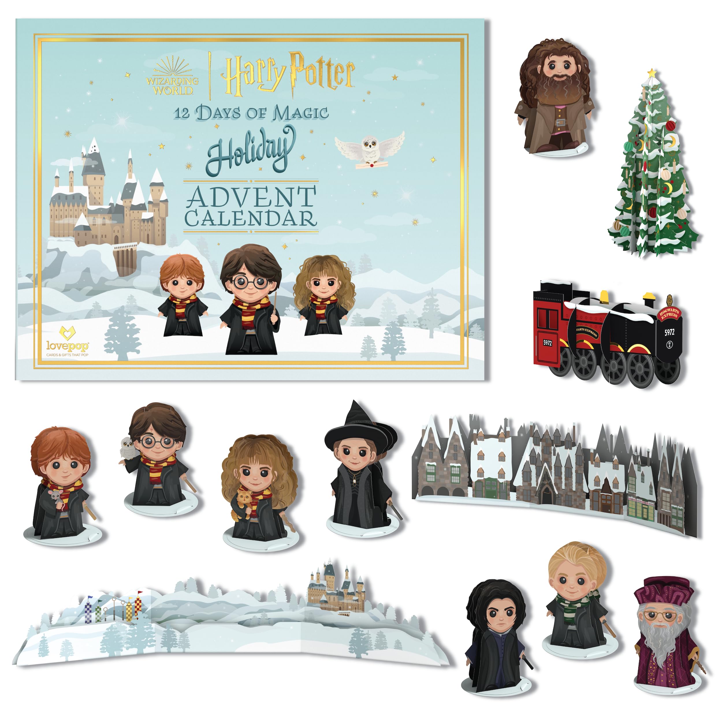 Lovepop Harry Potter Advent Calendar, 12 Days Of Magic Holiday Advent Calendar, 2023 Advent Calendar for Kids, Countdown Calenda