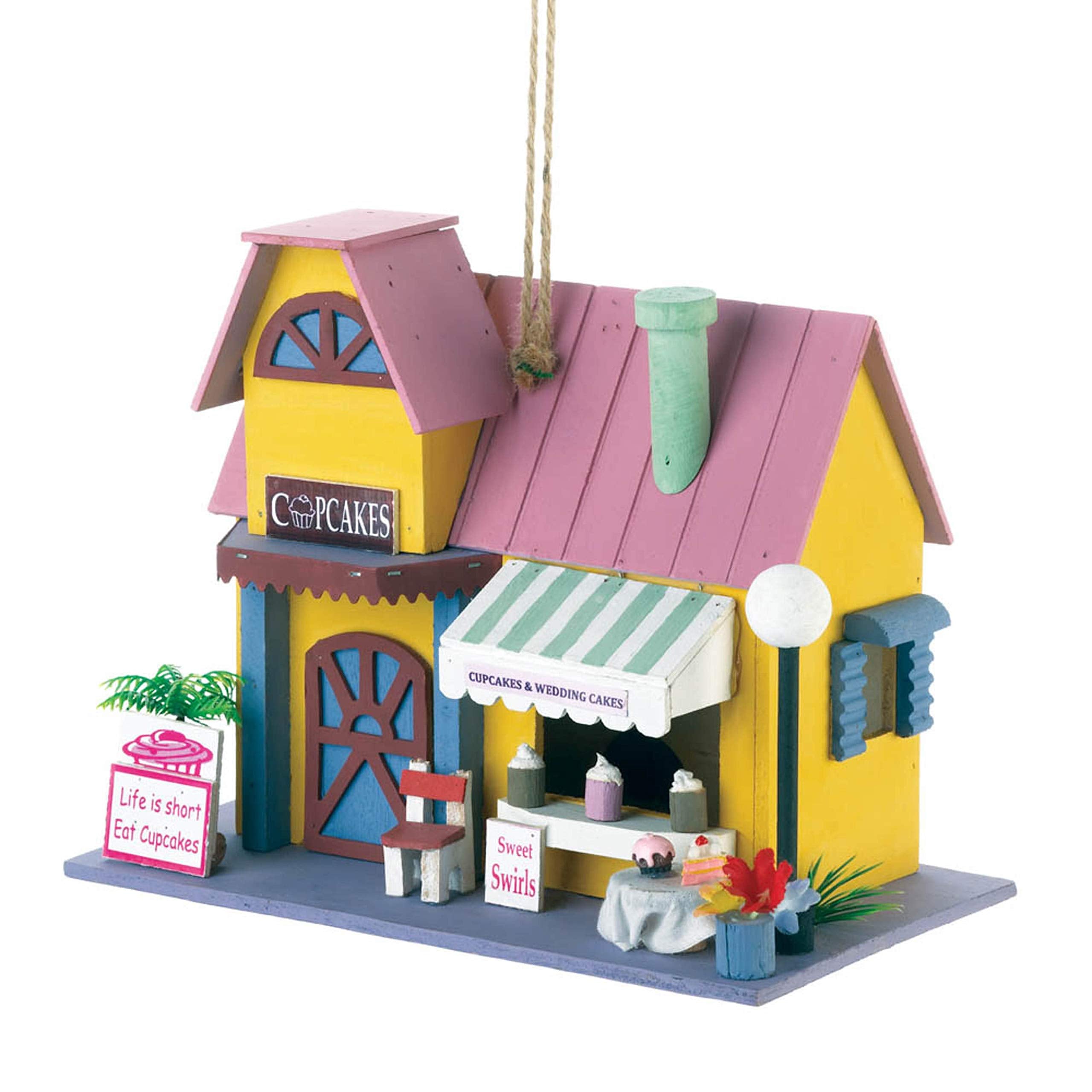 Songbird Valley Cute Cupcake Bakery Birdhouse 9.75x4.25x8