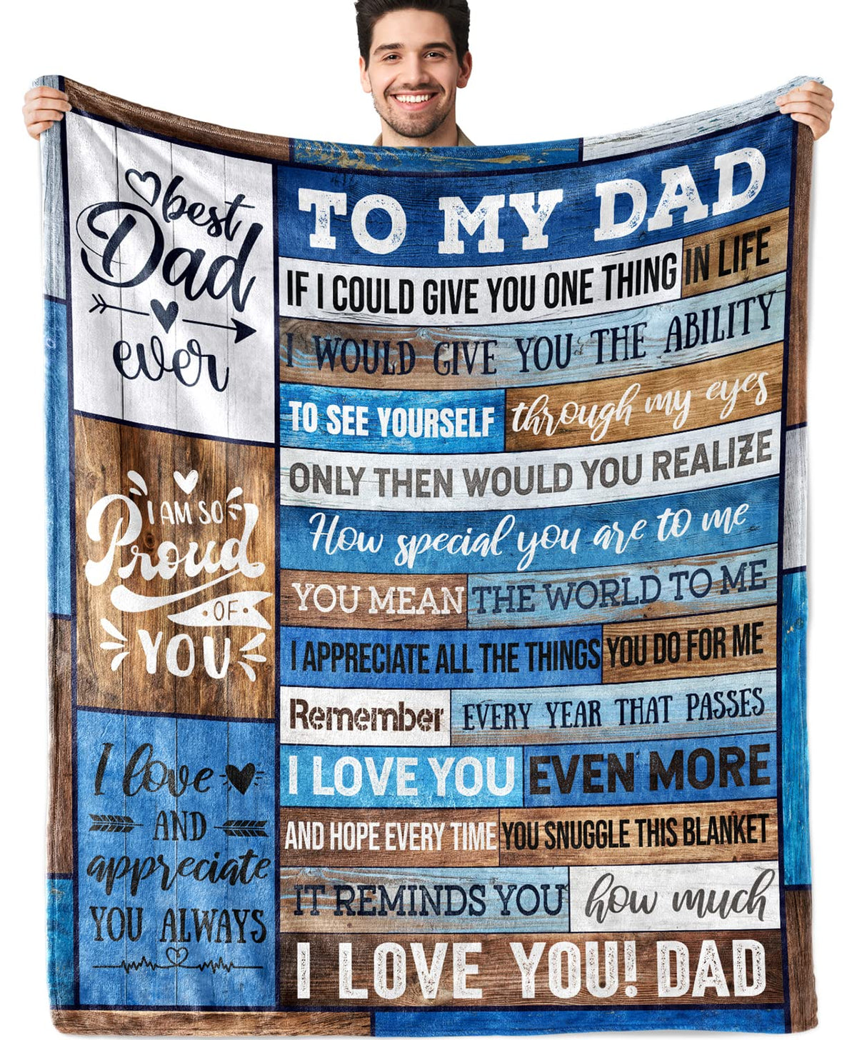 Dad Birthday Gift Birthday Gifts For Dad From Daughter Son Best Dad Gifts Soft Throw Blanket For Bedding Sofa (Dad Gifts, 60 X 8