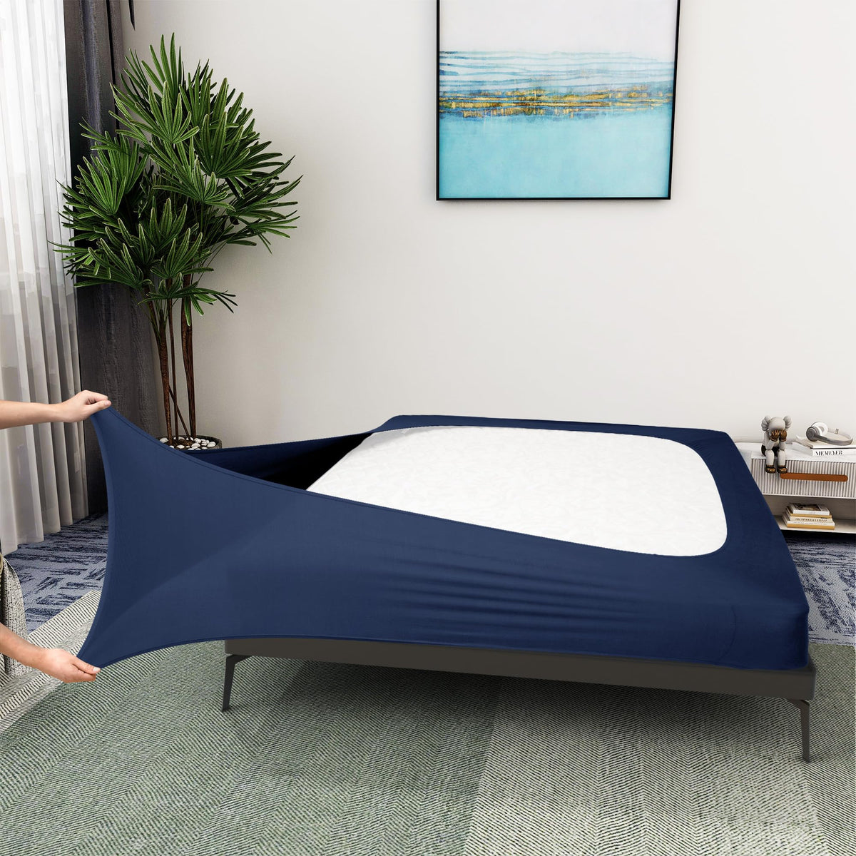 Alyvia Spring Box Spring Cover Full Size - Jersey Knit & Stretchy Wrap Around 4 Sides Bed Skirt For Hotel & Home - Full/Full Xl,