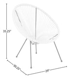 Flash Furniture Valencia Oval Comfort Series Take Ten White Papasan Lounge Chair