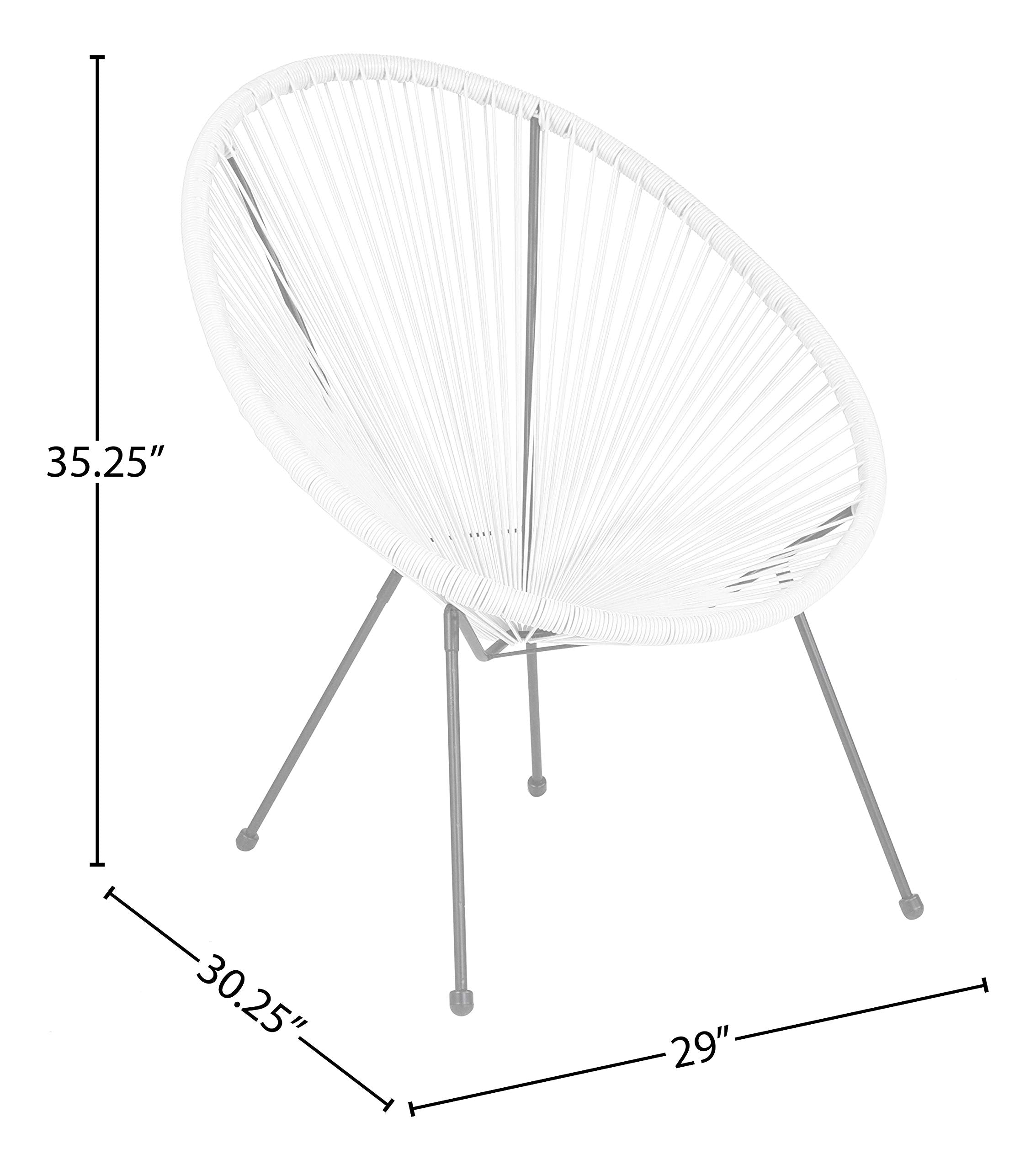 Flash Furniture Valencia Oval Comfort Series Take Ten White Papasan Lounge Chair