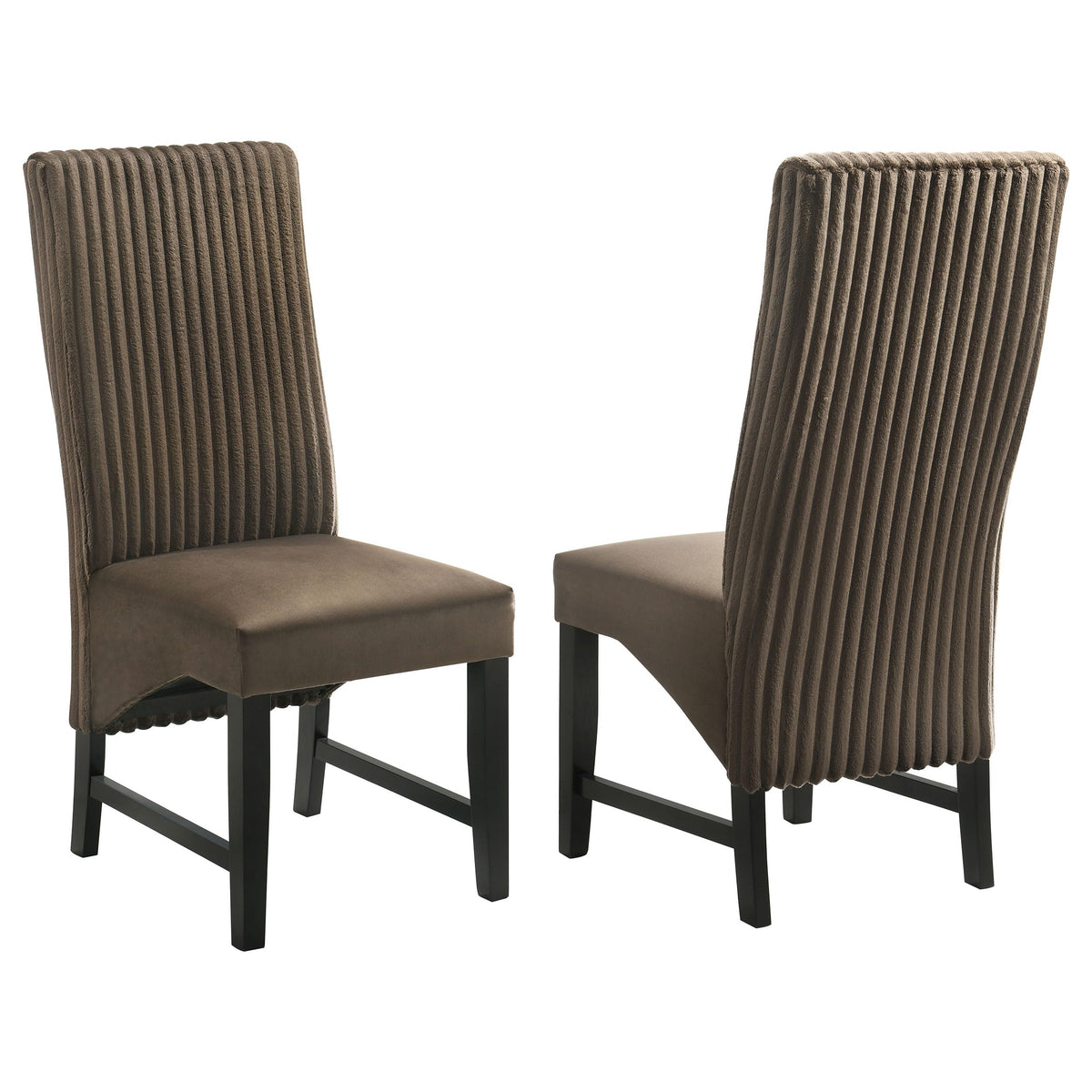 Coaster Home Furnishings Barrand Upholstered Dining Side Chair Chocolate (Set of 2)