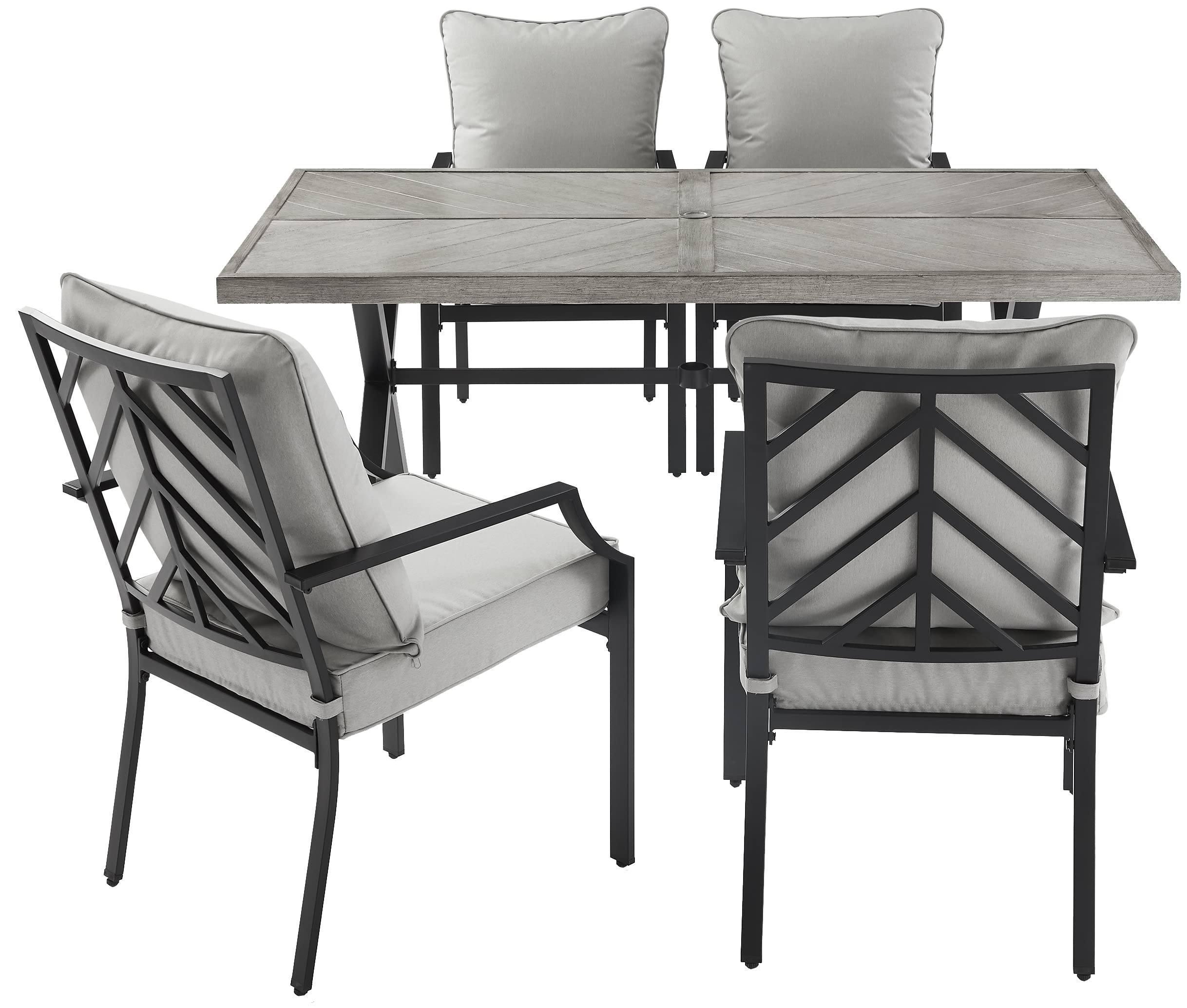 Crosley Furniture Otto 5-Piece Chevron Outdoor Dining Set - Thumbnail 2