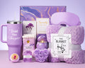 Birthday Gifts For Women - Spa Gift Baskets Valentines Day Gifts For Her-Self Care Get Well Care Package With Luxury Flannel Bla