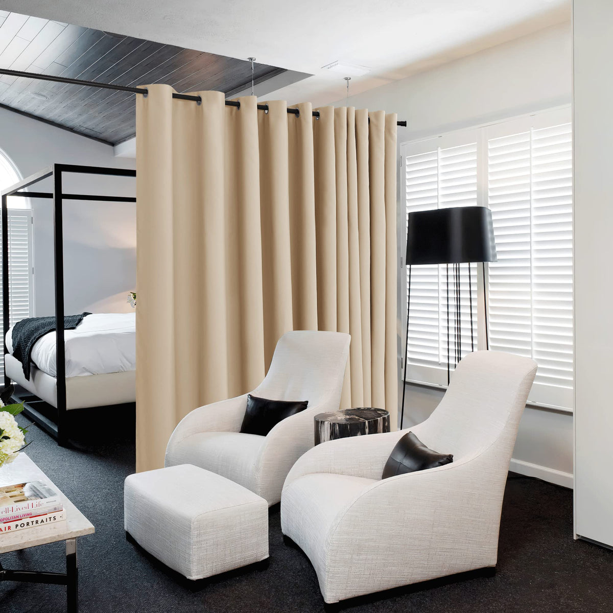 Nicetown Closet Door Heavy Curtain, Room Dividers Shade Screens Partitions, Extra Large Space Partition Blackout Curtain, Screen