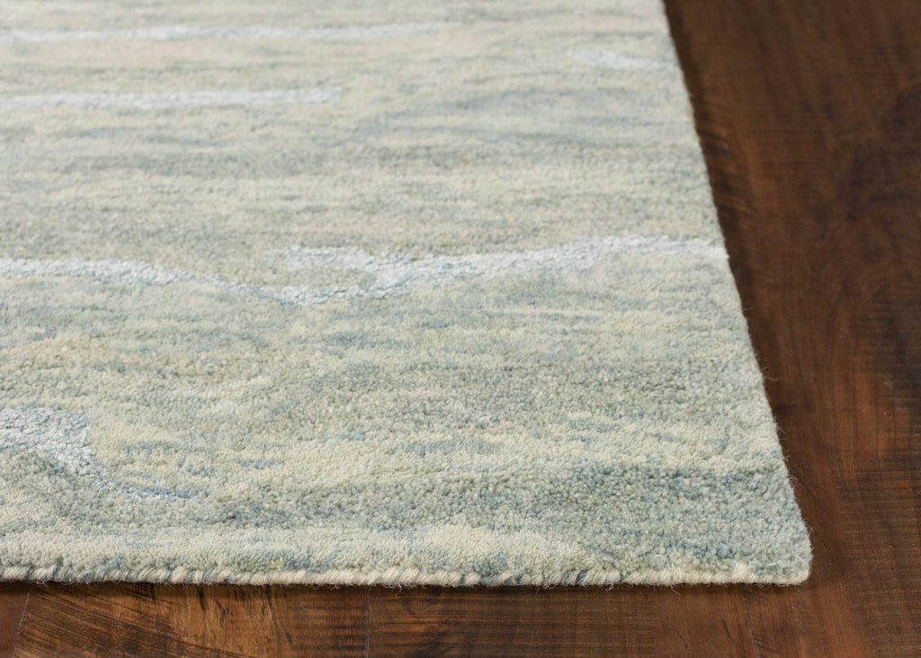 HomeRoots 3'X5' Seafoam Blue Hand Tufted Abstract Indoor Area Rug