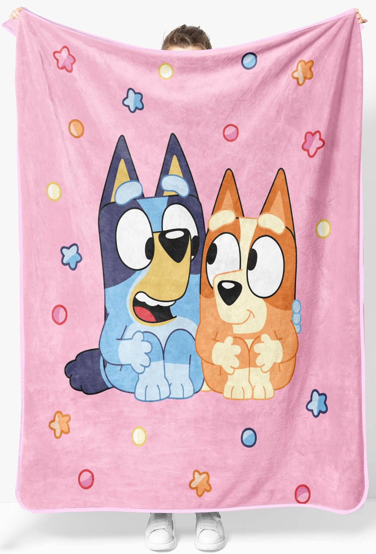 Bluey & Bingo Plush Throw Blanket - Measures 46 X 60 Inches Pink Super Soft Lightweight Fleece Kids Bedding