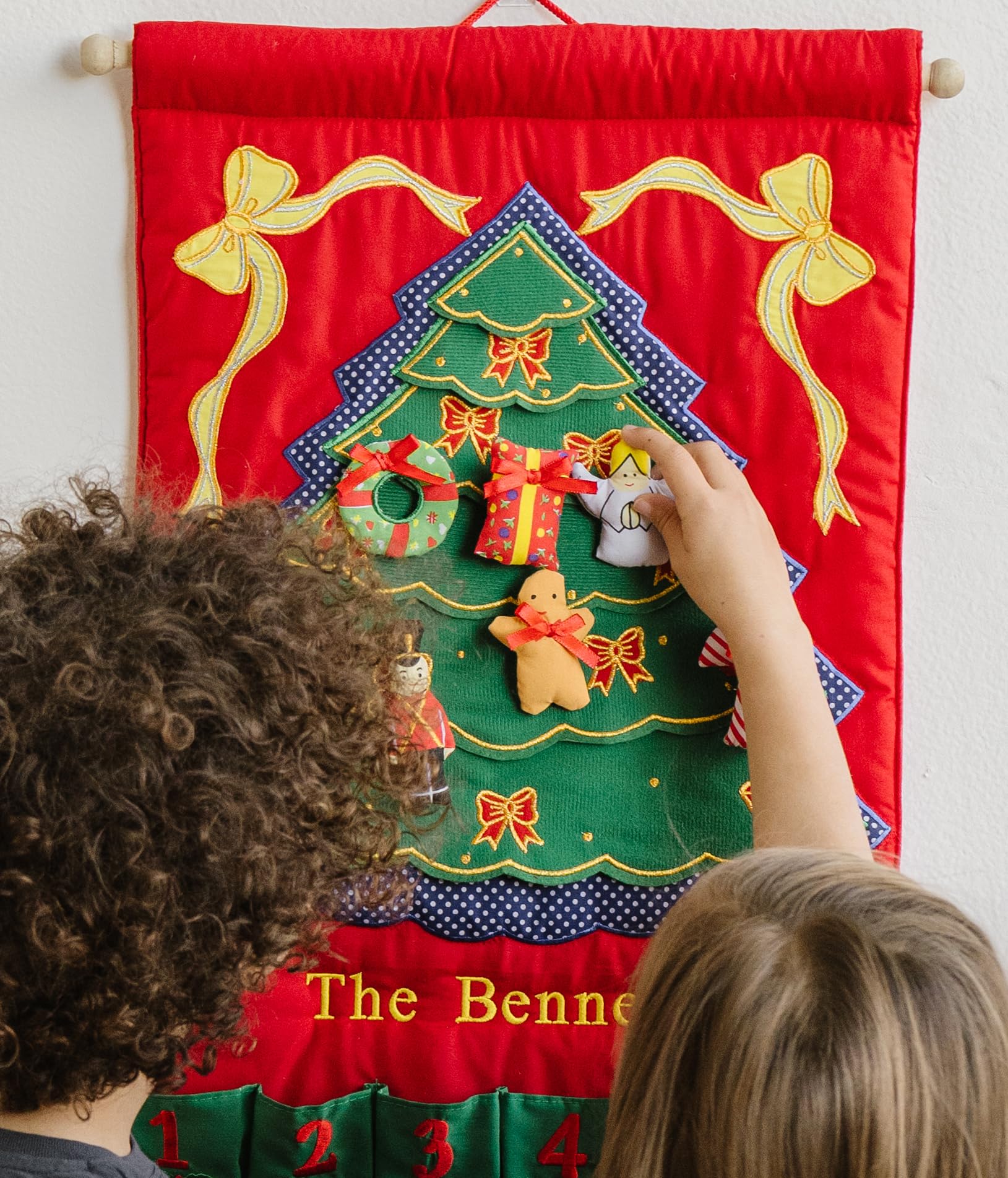 Personalized Christmas Tree Advent Calendar By Pockets Of Learning | Family Festive Holiday D  Cor, Seasonal Fabric Wall Hanging