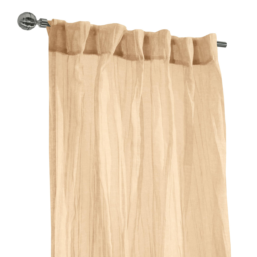Richmark International Paloma Sheer Dual Header Curtain Panel 52 X 84 In Apricot
