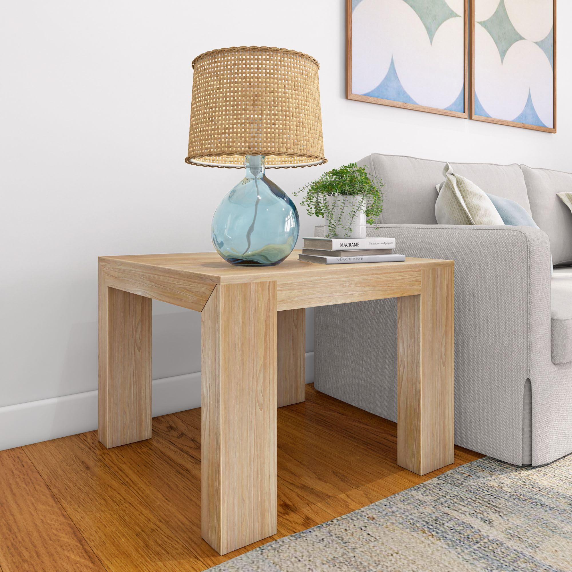 Plank+Beam Modern Square Corner Table, 32, Slim Side Table for Living Room, Mini End Table for Small Spaces, Bedside Night Stand