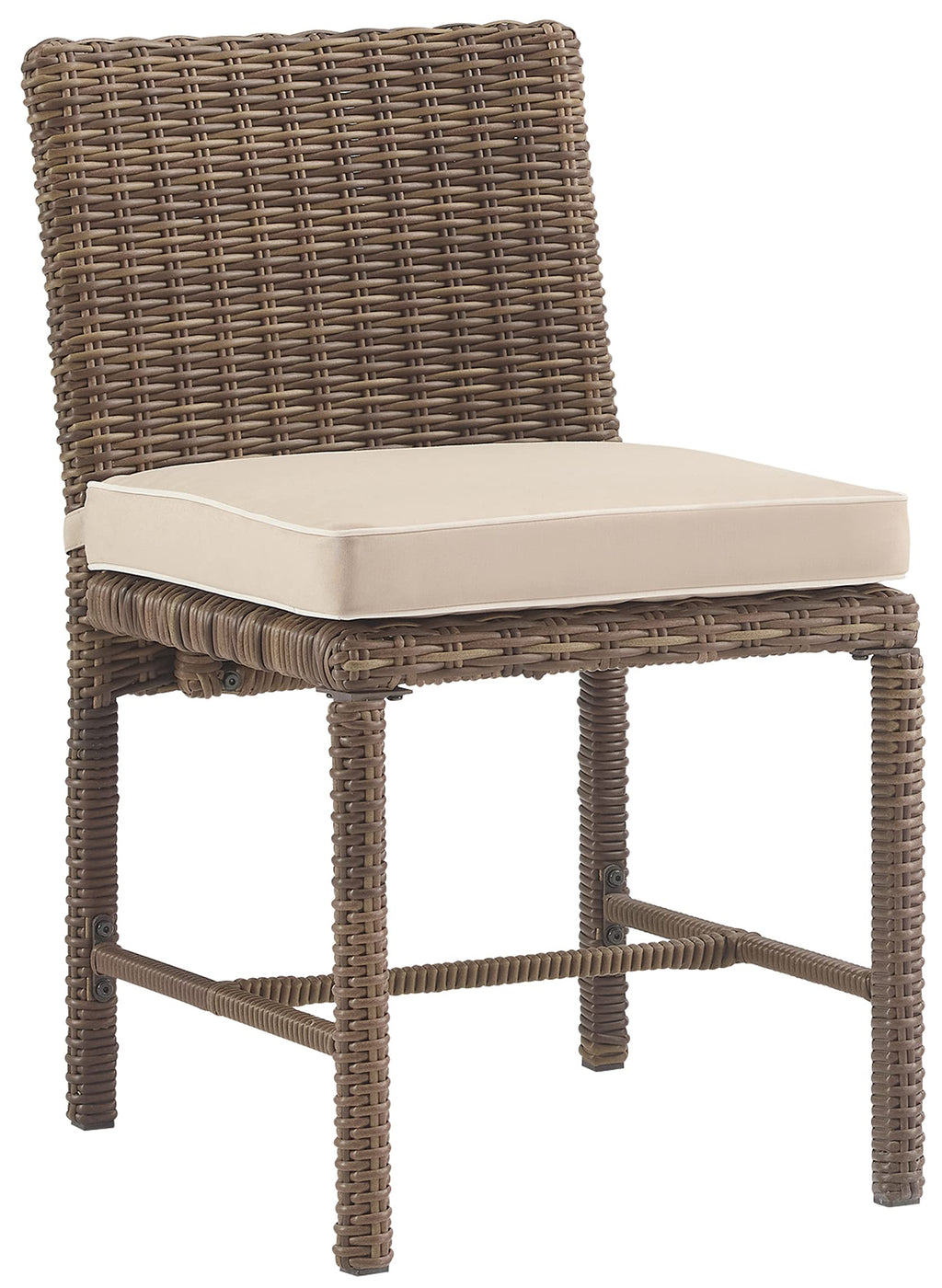 Crosley Furniture Bradenton 2-Piece Outdoor Chair Set, Wicker Dining Patio Chairs for Deck, Backyard, Weathered Brown with Sand Cushions