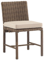 Crosley Furniture Bradenton 2-Piece Outdoor Chair Set, Wicker Dining Patio Chairs for Deck, Backyard, Weathered Brown with Sand Cushions