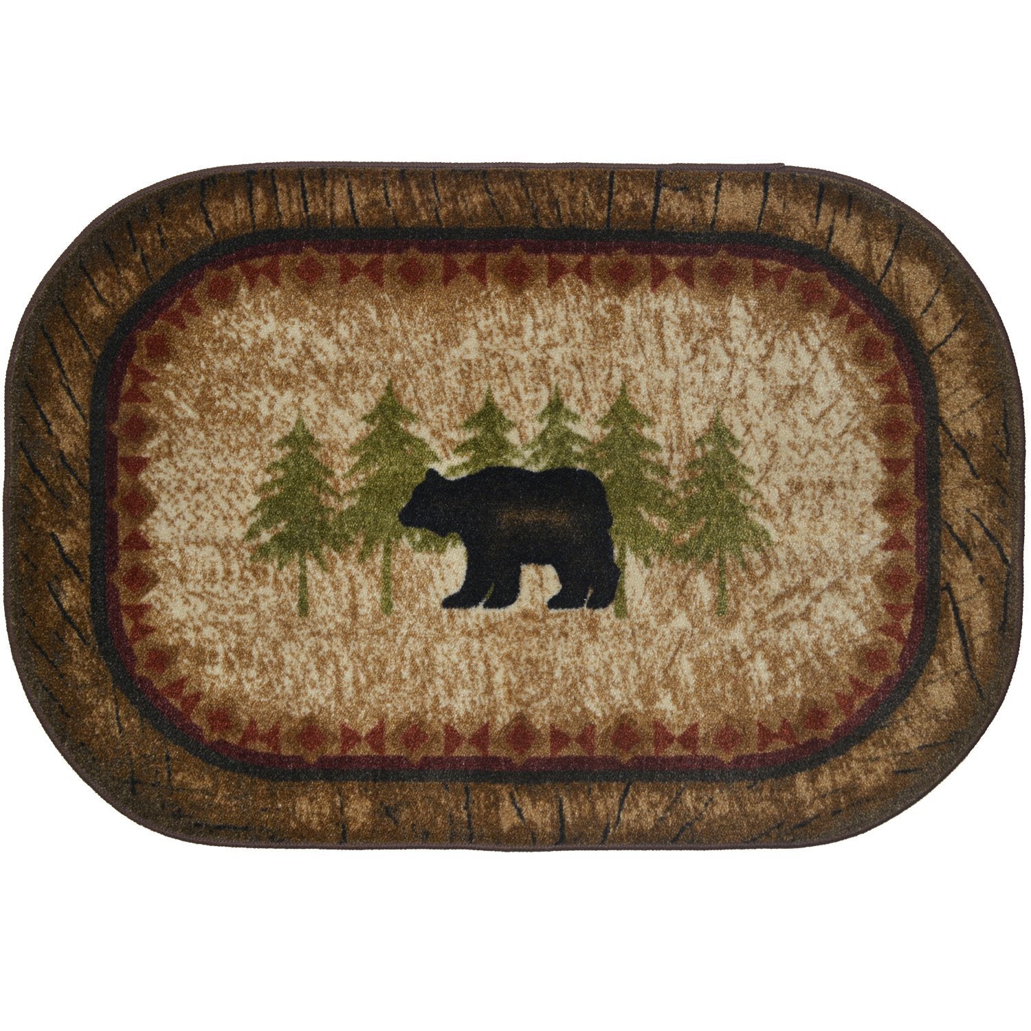 Cozy Cabin CC5282 Birch Bear Non Skid Rug 30x46 Brown