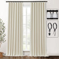 Shineland 132 Inch Curtains Blackout Beige Room Darkening 11 Ft Extra Long Xl Thermal Insulated Back Tab Pleat Track High Ceilin